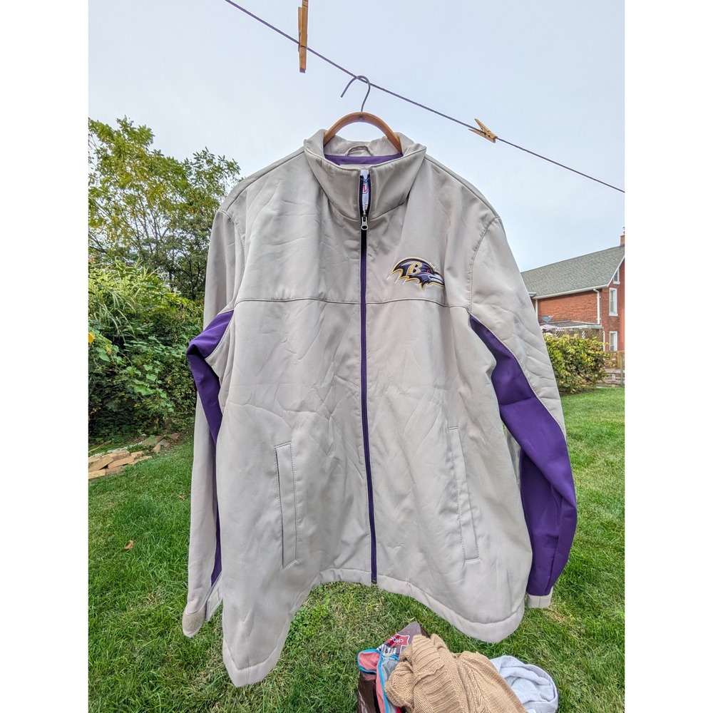 NFL Baltimore Ravens Jacket Mens XXL Full Zip Lightweight‎ Coat
